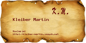 Kleiber Martin névjegykártya