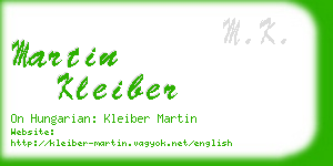 martin kleiber business card
